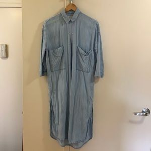 Zara Trafaluc striped denim look long top size small s